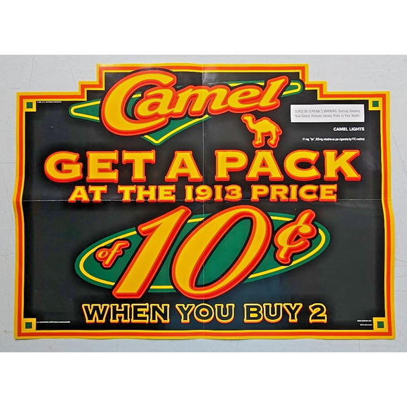 Camel Cigarettes Display & Sign "Get a Pack at the1913 Price" Set of 2 MSA - Picture 6 of 7